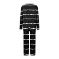 thumbnail image 5 of Timegard Pajamas Sets for Women 2 Piece Stripted Long Sleeve V Neck Ruched Top and Pants Fall Pjs Outfits, 5 of 5