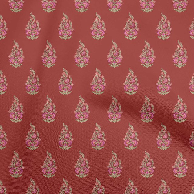 oneOone Rayon Red Fabric Block Craft Projects Decor Fabric Printed By The Yard 56 Inch Wide