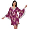 thumbnail image 1 of Moomaya Printed Bathrobe For Girls Bell Sleeves Robe For Women Crossover Robes, 1 of 6