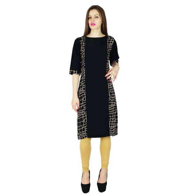 Phagun Kurta Indienne pour Femmes Kurti Ethnique en Rayonne Imprimée Tunique