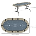 thumbnail image 3 of Soozier 70" Foldable Poker Table, 8 Player Blackjack Game Table, Blue, 3 of 10