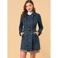 thumbnail image 2 of INSPIRE CHIC Manteau Trench à Revers Crantés à Double Boutonnage pour Femme, 2 of 6