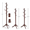 thumbnail image 3 of Costway Wooden Coat Rack Stand Entryway Hall Tree 2 Adjustable Height w/ 8 Hooks Brown, 3 of 10