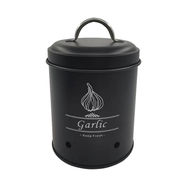 Farmhouse Storage Jar Vintage Vegetable Storage Container with Ventilation Holes black garlic