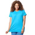 thumbnail image 1 of Just My Size T-Shirt Col Rond à Manches Courtes en Jersey de Coton pour Femmes, 1X, Bleu Process, 1 of 3