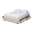 thumbnail image 2 of Baxton Studio Leni 4-Drawer Storage King Bed in Beige, 2 of 11