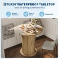 thumbnail image 3 of CazToi Round Dining Table with Rolling Shutter Cabinet Multi-Functional Wood Kitchen Table, 3 of 8