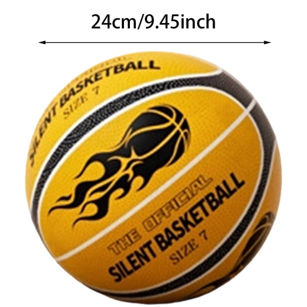 koolsoo Ballon de Basketball Silencieux avec Panier, Balle Rebondissante, Léger pour Diverses Activités Intérieures, Sans Bruit Jouets pour Enfants Balle Jouet Café Taille 7