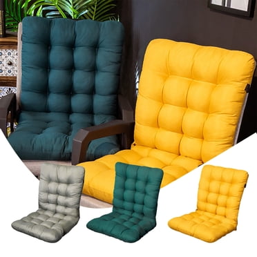 Yeciiwht Rocking Outdoor Chair Cushions, 27 Inch High Back Patio Chair Cushions with Non-Slip Straps, Comfortable Seat Cushion for Desk Chair, Dining Chairs and Office