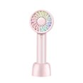 thumbnail image 2 of Handheld Fan Adjustable Rechargeable Portable Cooling Device Travel Battery Operated Outdoor Brushless Plastic Cooler Gift Pink with Light, 2 of 9