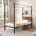 thumbnail image 2 of Gymax Twin Size 4-Post Canopy Bed Frame Rustproof Metal Noise-free with Foot Pads, 2 of 10