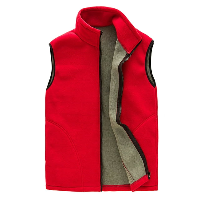 MeetoTime Veste Sans Manches à Fermeture Éclair devant pour Femme, Chaude, Légère, en Molleton Doux, avec Poches