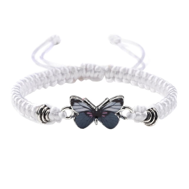 Bracelets Papillon pour Adolescentes, Bracelets Papillon à Cordon Ajustable pour Femmes, Jolis Bracelets à Breloques Papillon