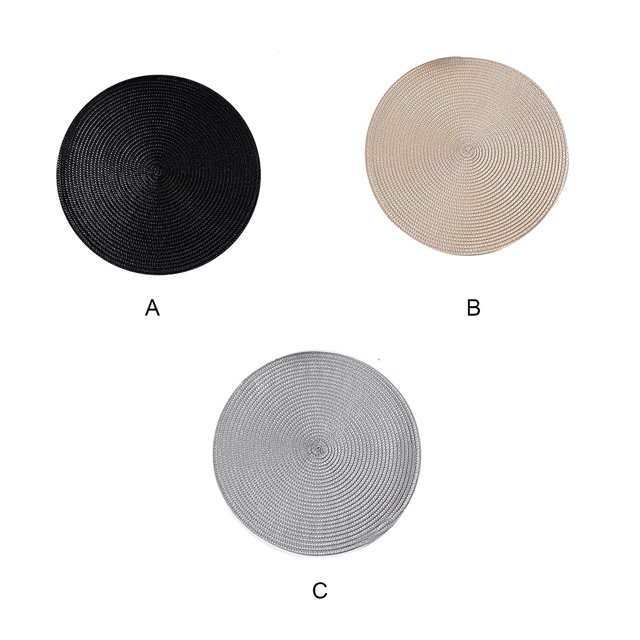 mmirethe Round Shape Placemat Scandinavian Style Coasters Woven Place Mats Kitchen Gadgets Home Hotel Restaurant Dining Table Supplies Silver