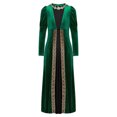 thumbnail image 3 of Rswnyirn Robe Médiévale en Velours pour Enfants Filles à Manches Longues Fleurs Dorées Renaissance Rétro Robe Déguisement de Fête d'Halloween Vert 6, 3 of 7