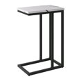 thumbnail image 3 of CorLiving Fort Worth Engineered Wood Narrow Rectangular Indoor Side Table with C-Shaped Steel Base, White Marbled, 3 of 5