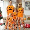 thumbnail image 1 of TIMIFIS Pyjamas d'Halloween Assortis pour la Famille Ensembles Assortis 2 Pcs Pyjamas d'Halloween Pyjama à Manches Longues Combinaison de Nuit Toile d'Araignée Fantômes Citrouille Squelette Haut et Pantalon Tenue Vêtements de Maison Ensemble de Pyjamas des Fêtes -, 1 of 4