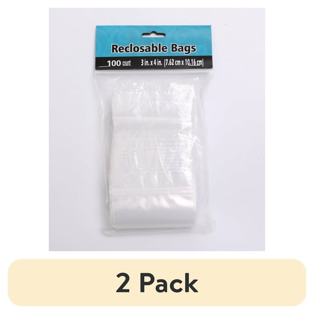 CUITING 100 Baggies W 3”X4” H Small Reclosable Seal Clear Plastic Poly Bag