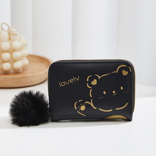 Women's Short Wallet Fashionable And Simple Cartoon Zipper Wallet Mini Multi-card Slot Coin Purse Wallet