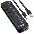 thumbnail image 1 of UPGRATOR 1Pack USB Extender with extra usb ports for pc ABS Rectangular Hub Design, 1 of 7