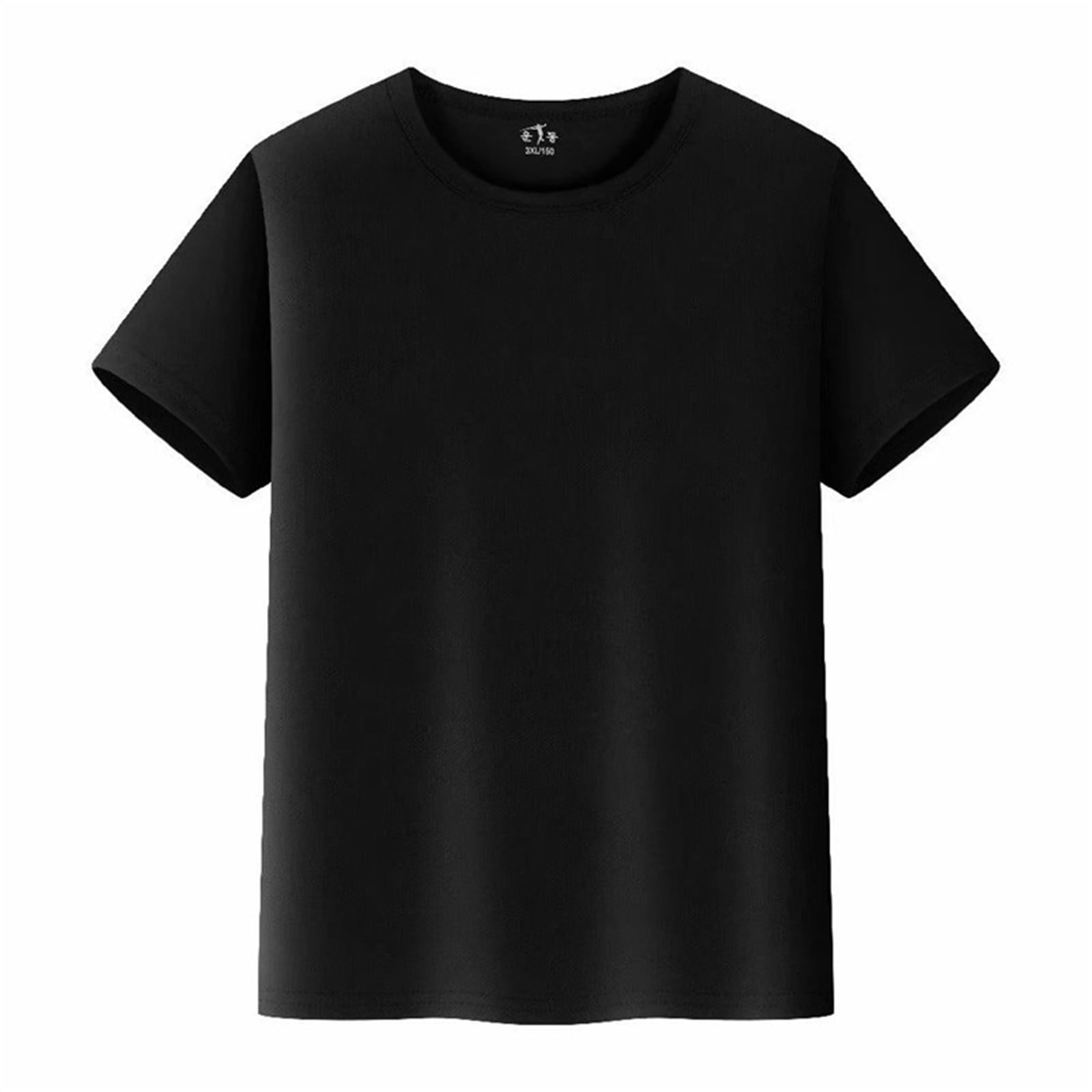 Hiiyo Men's Quick Drying T-Shirt Solid Color Short Sleeve T Shirt Summer Daily Tshirt