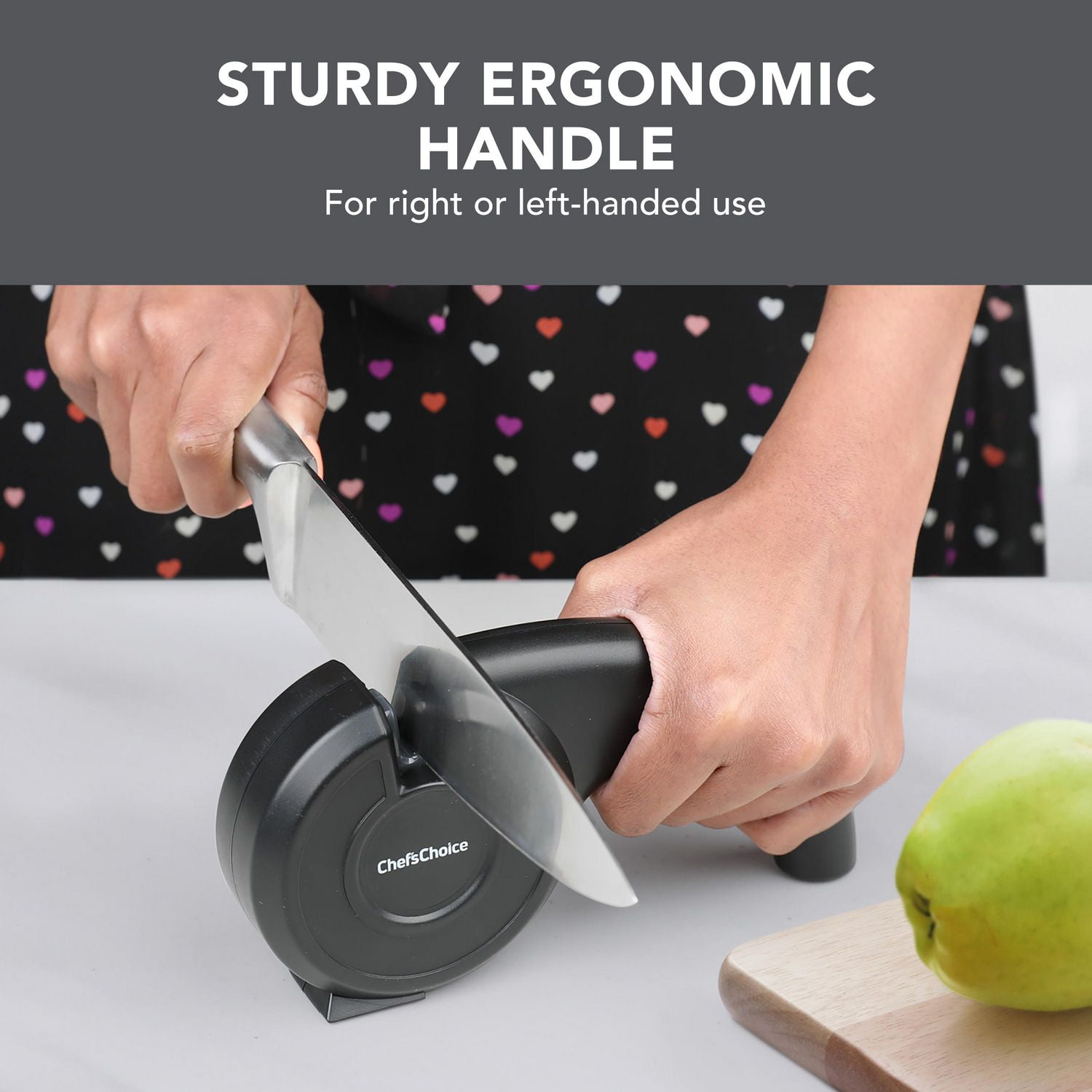 Chef'sChoice 6-in-1 Multifunctional Manual Knife Sharpener, in Black & Grey (SH6N1BKG14)