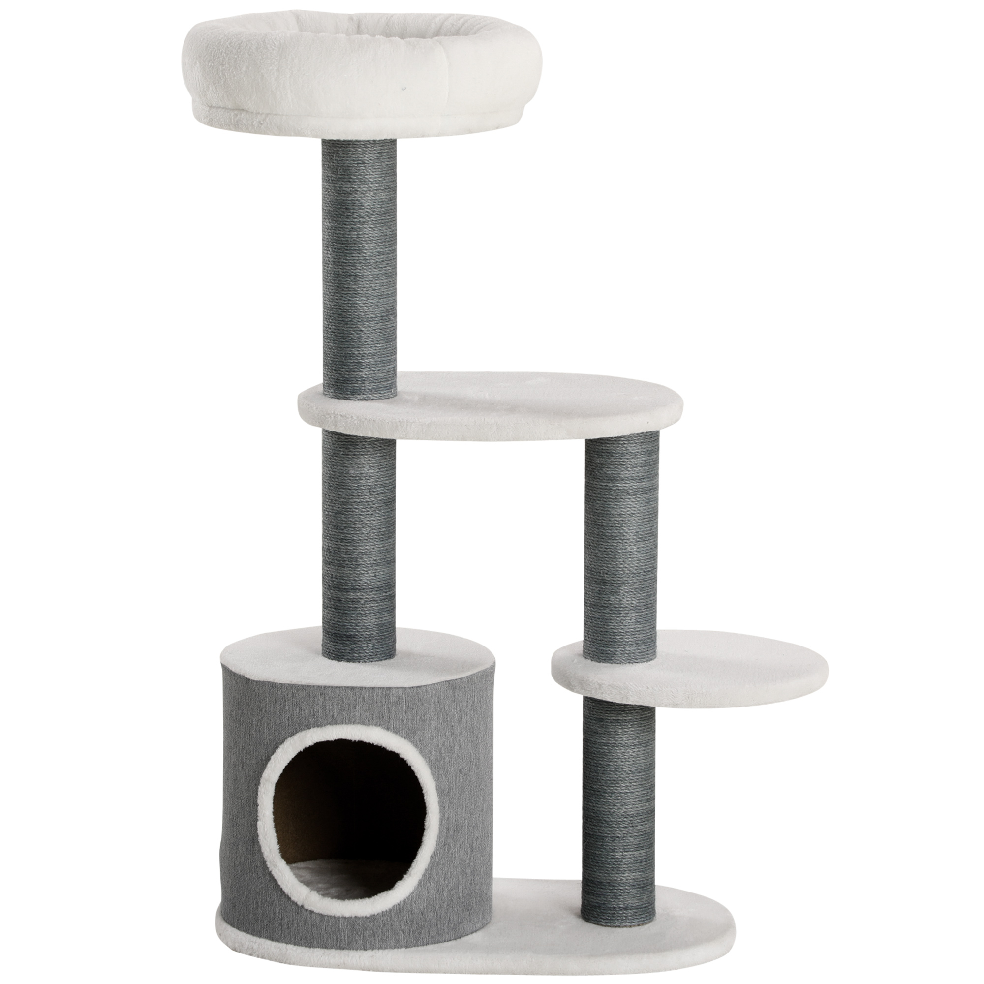 CoSoTower 39" Cat Tree Tower, Multi-level Cat Activity Centre with Scratching Posts, Condo, Top Perch, Platforms, White