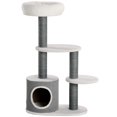 thumbnail image 1 of CoSoTower 39" Cat Tree Tower, Multi-level Cat Activity Centre with Scratching Posts, Condo, Top Perch, Platforms, White, 1 of 7