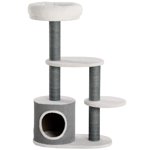 CoSoTower 39" Cat Tree Tower, Multi-level Cat Activity Centre with Scratching Posts, Condo, Top Perch, Platforms, White
