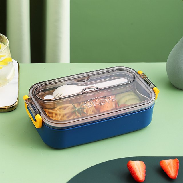 Tranfacy Maison et Cuisine, Boîte à Lunch, Boîte à Lunch en Plastique Corps 700ml et Doublure en Acier Inoxydable 480ml Boîte à Lunch Bento pour Enfants Contenants à Lunch pour Adultes Étanche