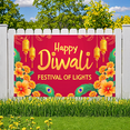 thumbnail image 2 of Decorative Design Diwali Banner Colorful Theme Festival of Lights Polyester Material Floral Design for Indian Festival Home Decoration Outdoor Celebration, 2 of 5