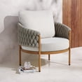thumbnail image 1 of HOMETRENDS Steel Outdoor Jumbo Rope Club Chair with Cushions, Beige, 1 of 12