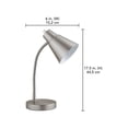 thumbnail image 3 of HOMETRENDS 17.5" Adjustable Gooseneck Desk Lamp, Brushed Nickel Finish, 3 of 4