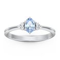 thumbnail image 2 of Birthstone Oval Ring with Shoulder Accents - Aquamarine (March), 2 of 5