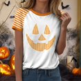 thumbnail image 4 of HUITKMM Chemises Western pour Femmes T-Shirt Graphique d'Halloween pour Femmes à Manches Courtes T-Shirt Décontracté Imprimé Drôle Col Rond Tee pour Fête Tenue Quotidienne Haut Confortable, 4 of 7