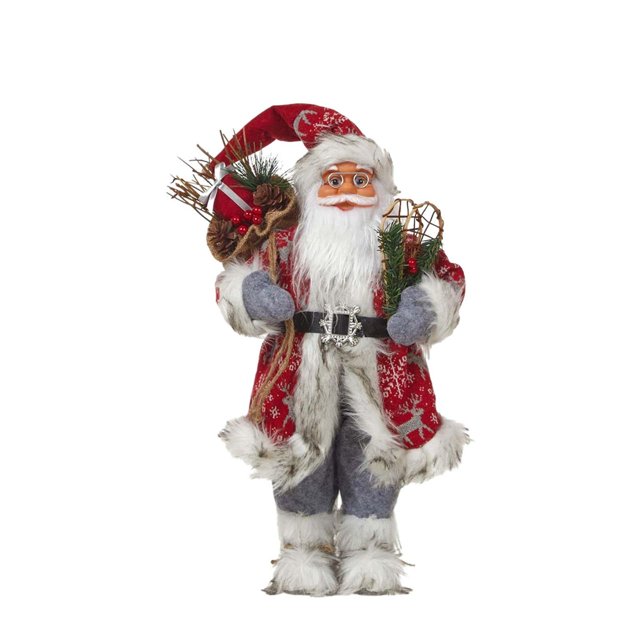 Santa Claus Figurine Standing Santa Claus Figure for Gift New Years Indoor 45cm