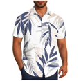 thumbnail image 1 of Pisexur T-shirts pour Hommes, Mode Décontractée Imprimée avec Poche, Boutons, Manches Courtes, Col Rabattu, Chemise de Golf Bleue, 2TG, 1 of 7