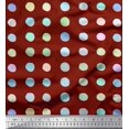 thumbnail image 1 of Soimoi Red Poly Georgette Fabric Circle Geometric Print Sewing Fabric Yard 42 Inch Wide, 1 of 5
