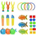 thumbnail image 1 of Diving Toys, 28 Pcs Swimming Toys, Diving Rings, Swimming Dive Sticks, Swimming Pool, 1 of 5