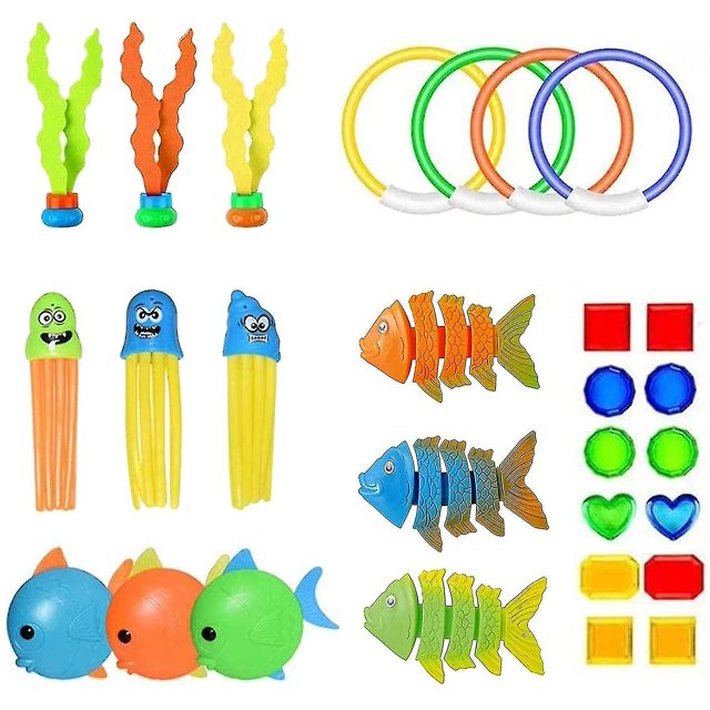 Diving Toys, 28 Pcs Swimming Toys, Diving Rings, Swimming Dive Sticks, Swimming Pool