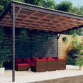 thumbnail image 1 of vidaXL 10 Piece Garden Lounge Set with Cushions Brown Poly Rattan, 1 of 5