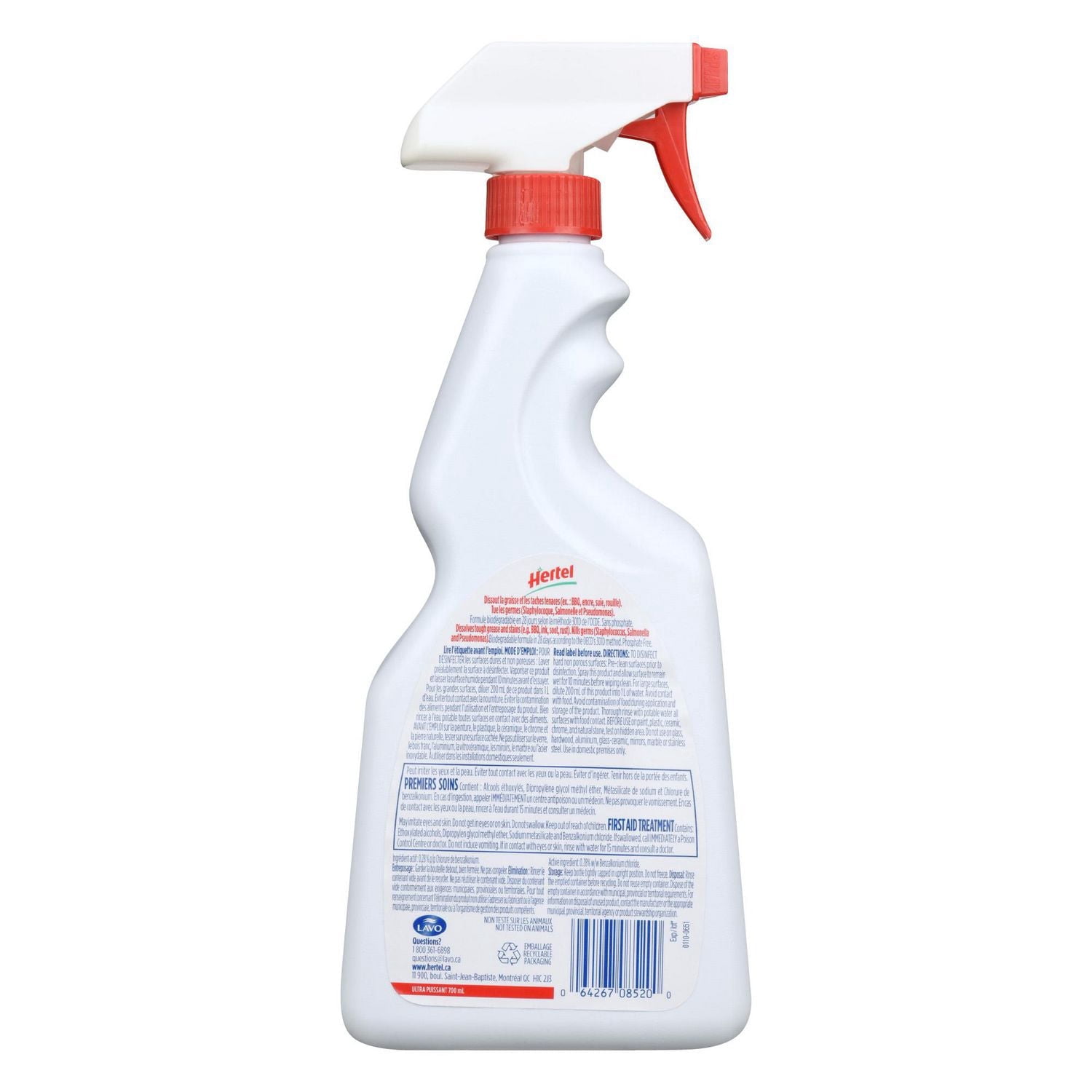 Hertel Plus Ultra Puissant Désinfectant + Dégraissant Vent de Fraicheur