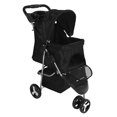 thumbnail image 2 of Foldable Breathable Pet Stroller with Storage Basket, Cup Holder, for Outdoor, Visible Mesh, 2 of 7
