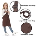 thumbnail image 3 of TOPTIE Kids Aprons with Pocket & Adjustable Strap, Child Chef Bib Apron for Kitchen Cooking Baking Painting-Coffee-XL, 3 of 8