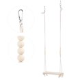 thumbnail image 4 of Pet Chicken Large Parrot Pinevood Swing Stand Bar Safety Toy Chewing Biting Playing, 4 of 14