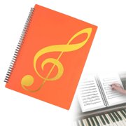 ZTTD 60 Pages Sheet Music Folder for Piano, 8.5x11 inch Sheet Music Binder, Sheet Music Holder Allow Annotations,Spiral Sheet Music Binder Storage Organizer, Orange