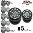 thumbnail image 1 of 1/64 Front Small Rear Big Wheels with Detachable Slick Rubber Tires for Model Cars Refiting Parts for Hotwheels (5 Sets) RLCBS004, 1 of 6