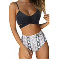 thumbnail image 2 of Female Two-Piece Bathing Suit  Spaghetti Strap Bikini Tops Leopard Print Bikini Panties Swimsuits Yellow L, 2 of 5