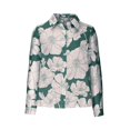 thumbnail image 1 of Pompotops Femmes Mode Imprimé Décontracté Manches Longues T-shirt Blouse en Lin Hauts Liquidation, 1 of 5