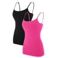 thumbnail image 1 of Charmo Women's Basic Cami Adjustable Spaghetti Strap Built in Bra Tank Top 2 Pack, 1 of 7